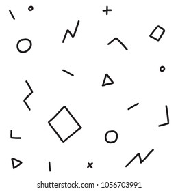 Geometric memphis style vector pattern