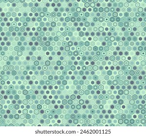 Geometric mesh background. Geometric elements of varied style and color. Hexagon shapes. Tileable pattern. Seamless background. Vibrant vector illustration.