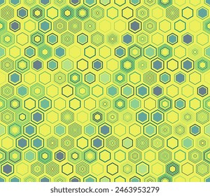 Geometric mesh background. Geometric elements of varied style and color. Hexagon cells. Tileable pattern. Seamless background. Vibrant vector illustration.