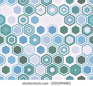 Geometric mesh background. Geometric elements of varied style and color. Hexagonal cells. Tileable pattern. Seamless background. Trending vector illustration.