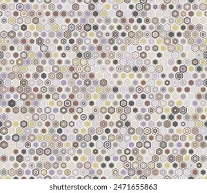 Geometric mesh background. Geometric shapes of varied style and color. Hexagon shapes. Tileable pattern. Seamless background. Vibrant vector illustration.