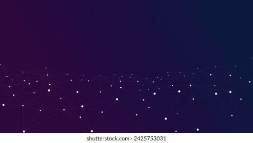 Geometric mesh lines on a blue-purple background. Triangle pattern. Geometric abstract background with simple Triangle elements.