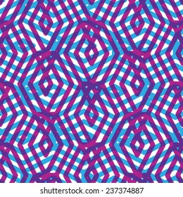Geometric messy lined seamless pattern, colorful maze vector endless background. Decorative net splicing motif texture. Purple decorative backdrop.