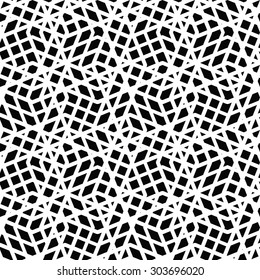 Geometric messy lined seamless pattern, monochrome vector endless background. Decorative expressive motif texture.