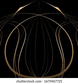 geometric metal lines create a creative design on a black background