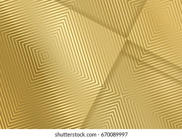 Geometric Metallic Gold Background. Applicable for A4 Brochures, Banners, Invitations and Fliers. Modern Vector Illustration.