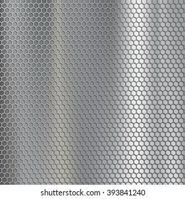 Geometric metallic texture. Steel mesh. Industrial and construction background. Stock vector illustration.