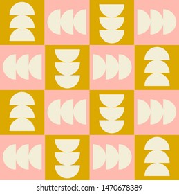 geometric mid century modern and retro style seamless pattern. vector trendy background  print. 