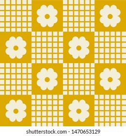 geometric mid century modern style seamless pattern. vector abstract floral  background  print. 