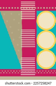 geometric mid century modern vector template background