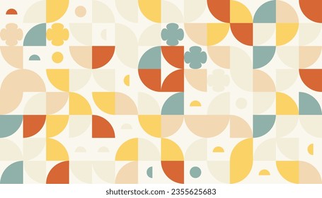 geometric mid-century modern seamless pattern