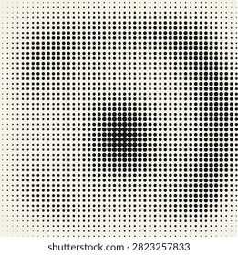 Geometric midtone screen pattern with graduating density. Versatile graphic for design projects backgrounds and visual concepts.