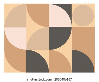 Geometric minimal abstract art, vector card template with primitive shapes, modern hipster style, minimal background design
