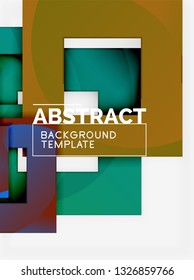 Geometric minimal abstract background with multicolored squares composition, vector