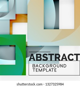 Geometric minimal abstract background with multicolored squares composition, vector