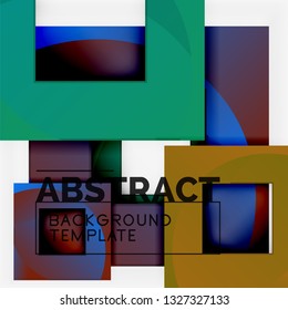 Fondo abstracto geométrico mínimo con composición de cuadrados multicolores, vector