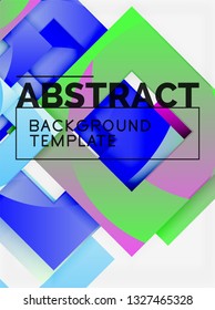 Geometric minimal abstract background with multicolored squares composition, vector