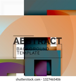 Geometric minimal abstract background with multicolored squares composition, vector