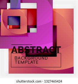 Geometric minimal abstract background with multicolored squares composition, vector