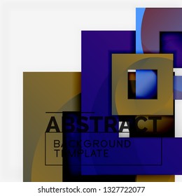Geometrischer, minimaler abstrakter Hintergrund mit mehrfarbigem Quadrat, Vektorgrafik