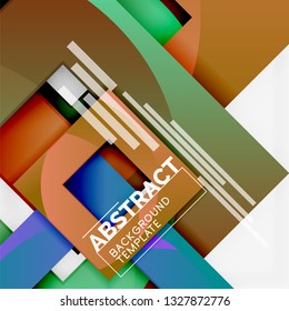 Geometric minimal abstract background with multicolored squares composition, vector