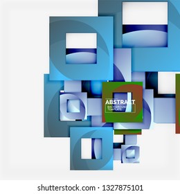 Geometric minimal abstract background with multicolored squares composition, vector