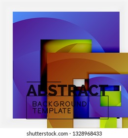 Geometric minimal abstract background with multicolored squares composition, vector