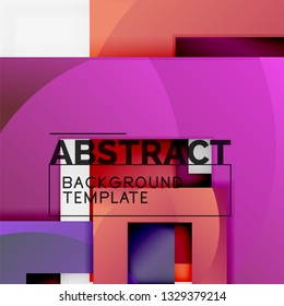 Fondo abstracto geométrico mínimo con composición de cuadrados multicolores, vector