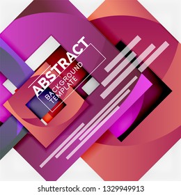 Geometric minimal abstract background with multicolored squares composition, vector