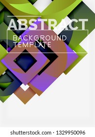 Geometric minimal abstract background with multicolored squares composition, vector