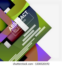 Fondo abstracto geométrico mínimo con composición de cuadrados multicolores, vector