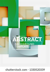 Geometric minimal abstract background with multicolored squares composition, vector