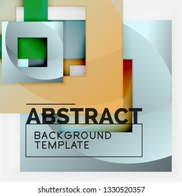 Geometric minimal abstract background with multicolored squares composition, vector