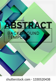 Geometric minimal abstract background with multicolored squares composition, vector
