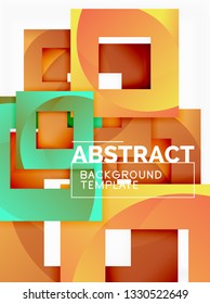 Geometrischer, minimaler abstrakter Hintergrund mit mehrfarbigem Quadrat, Vektorgrafik