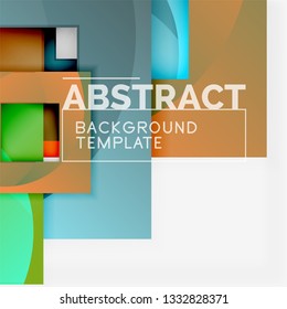 Geometrischer, minimaler abstrakter Hintergrund mit mehrfarbigem Quadrat, Vektorgrafik