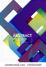 Geometric minimal abstract background with multicolored squares composition, vector