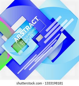 Geometric minimal abstract background with multicolored squares composition, vector