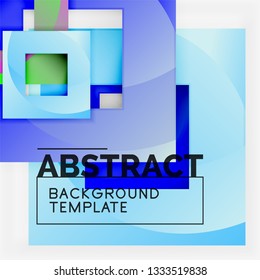 Geometric minimal abstract background with multicolored squares composition, vector