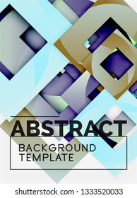 Geometrischer, minimaler abstrakter Hintergrund mit mehrfarbigem Quadrat, Vektorgrafik