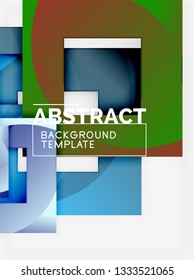 Geometric minimal abstract background with multicolored squares composition, vector