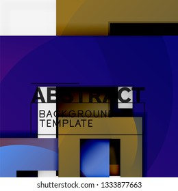 Fondo abstracto geométrico mínimo con composición de cuadrados multicolores, vector