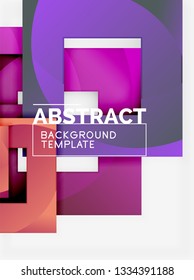 Geometric minimal abstract background with multicolored squares composition, vector