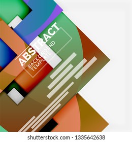 Geometric minimal abstract background with multicolored squares composition, vector