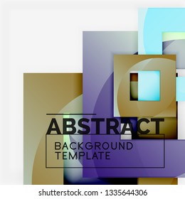 Geometric minimal abstract background with multicolored squares composition, vector