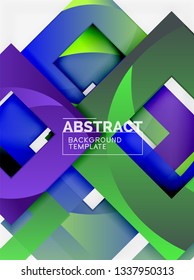 Geometric minimal abstract background with multicolored squares composition, vector