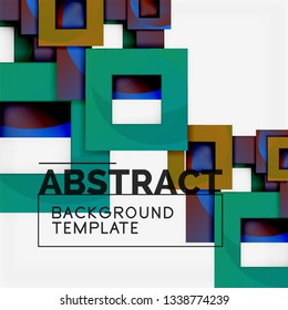 Geometrischer, minimaler abstrakter Hintergrund mit mehrfarbigem Quadrat, Vektorgrafik