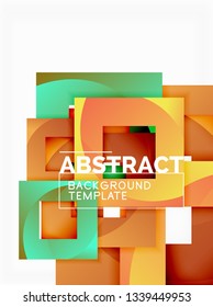 Geometric minimal abstract background with multicolored squares composition, vector