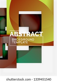 Geometric minimal abstract background with multicolored squares composition, vector