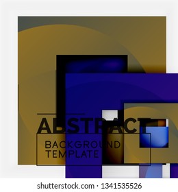 Geometric minimal abstract background with multicolored squares composition, vector